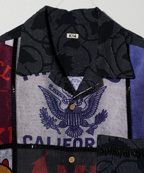 KHOKI（コッキ）の「【KHOKI/コッキ】Patchworked Silk Shirt（シャツ/ブラウス・メンズ・ブラック・2）」の4枚目の写真