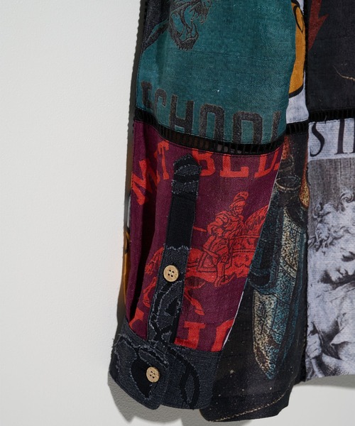 KHOKI（コッキ）の「【KHOKI/コッキ】Patchworked Silk Shirt（シャツ/ブラウス・メンズ・ブラック・2）」の7枚目の写真