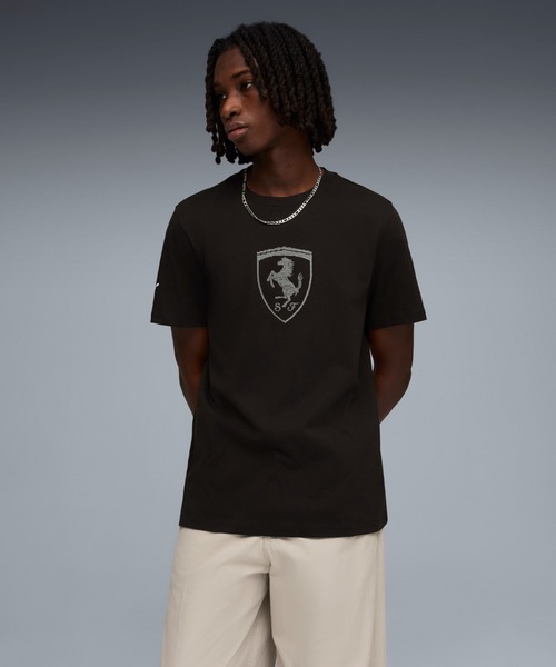 PUMA(プーマ)の「PUMA プーマ メンズ フェラーリ トーナル シールド 半袖 Tシャツ(Tシャツ/カットソー・メンズ・ブラック/レッド・X-SMALL/X-LARGE/SMALL/MEDIUM/LARGE)」の1枚目の写真