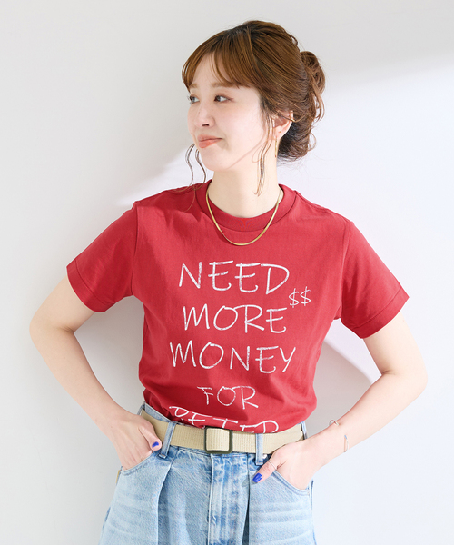 B.C STOCK(ベーセーストック)の「【WEB+一部店舗限定】MY NAME IS PETER / (W)MONEY T-SHIRTS(Tシャツ/カットソー・レディース・レッド/ホワイト・FREE)」の2枚目の写真