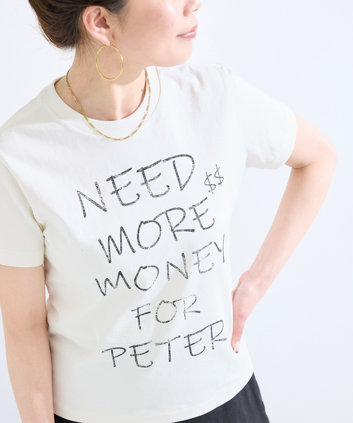 B.C STOCK(ベーセーストック)の「【WEB+一部店舗限定】MY NAME IS PETER / (W)MONEY T-SHIRTS(Tシャツ/カットソー・レディース・レッド/ホワイト・FREE)」の1枚目の写真