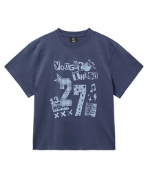 MOZMOZ（モズモズ）の「トゥエンティセブン ピグメント クロップ 半袖Tシャツ ブルー（Tシャツ/カットソー）」