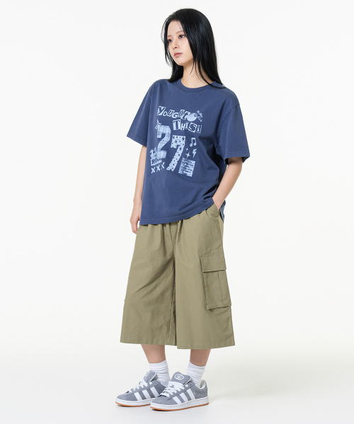 MOZMOZ(モズモズ)の「トゥエンティセブン ピグメント クロップ 半袖Tシャツ ブルー(Tシャツ/カットソー・レディース・その他・1/2/3)」の3枚目の写真