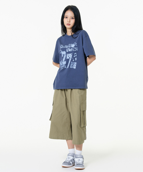 MOZMOZ(モズモズ)の「トゥエンティセブン ピグメント クロップ 半袖Tシャツ ブルー(Tシャツ/カットソー・レディース・その他・1/2/3)」の4枚目の写真
