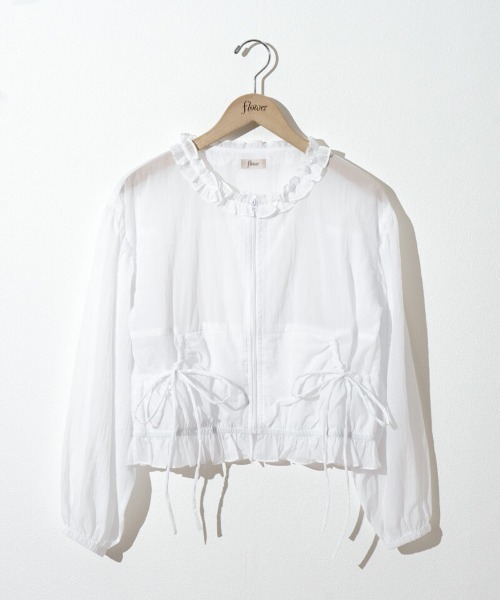flower（フラワー）の「ギャザーポケットジャケット（ナイロンジャケット・レディース・ホワイト/アイボリー・FREE）」の16枚目の写真