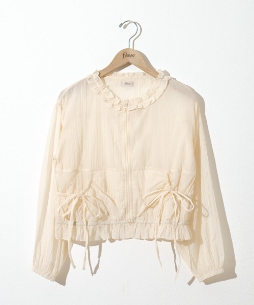 flower（フラワー）の「ギャザーポケットジャケット（ナイロンジャケット・レディース・ホワイト/アイボリー・FREE）」の17枚目の写真