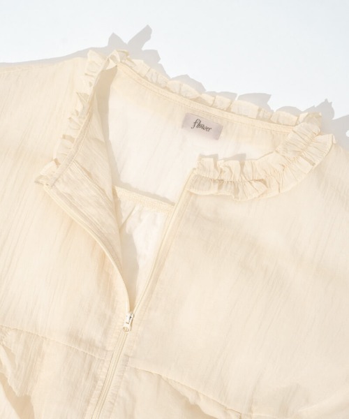 flower（フラワー）の「ギャザーポケットジャケット（ナイロンジャケット・レディース・ホワイト/アイボリー・FREE）」の21枚目の写真