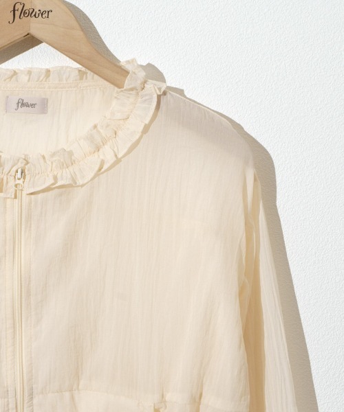 flower（フラワー）の「ギャザーポケットジャケット（ナイロンジャケット・レディース・ホワイト/アイボリー・FREE）」の22枚目の写真