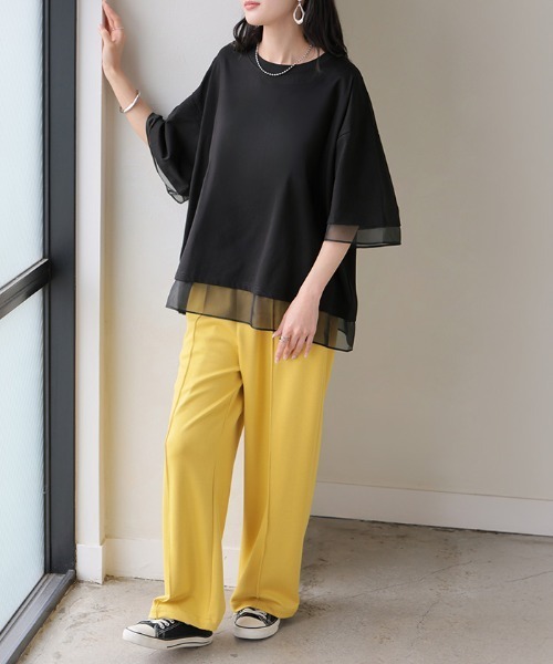 HUG.U(ハグユー)の「シアーレイヤードTシャツ(Tシャツ/カットソー・レディース・ブラック/グレー/ホワイト・FREE)」の17枚目の写真
