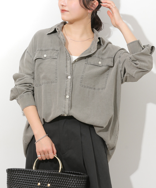 JOURNAL STANDARD relume(ジャーナルスタンダード レリューム)の「ガーメントダイオーバーサイズシャツ(シャツ/ブラウス・レディース・グレー/ブルー系その他/ベージュ/ピンク・FREE)」の10枚目の写真