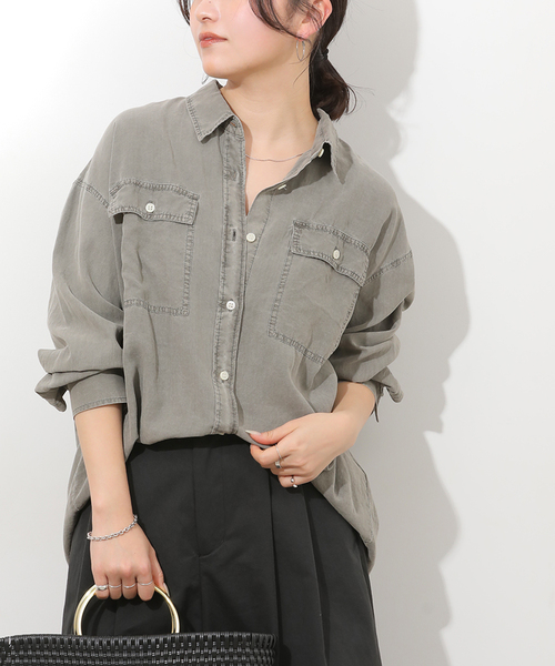 JOURNAL STANDARD relume(ジャーナルスタンダード レリューム)の「ガーメントダイオーバーサイズシャツ(シャツ/ブラウス・レディース・グレー/ブルー系その他/ベージュ/ピンク・FREE)」の11枚目の写真