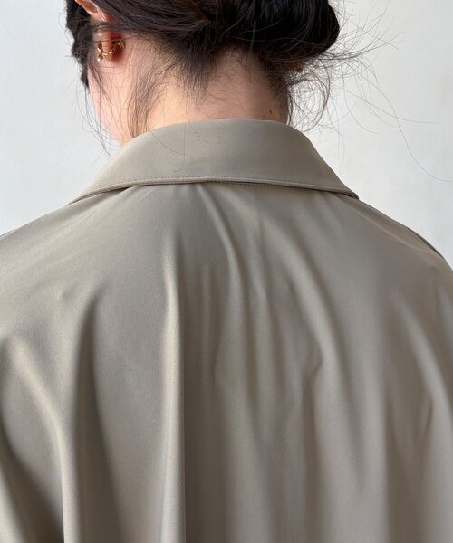 DouDou（ドゥドゥ）の「【WEB限定】6分袖スキッパーシャツ＋ワイドパンツ（セットアップ・レディース・モカ/ブラック・FREE）」の7枚目の写真