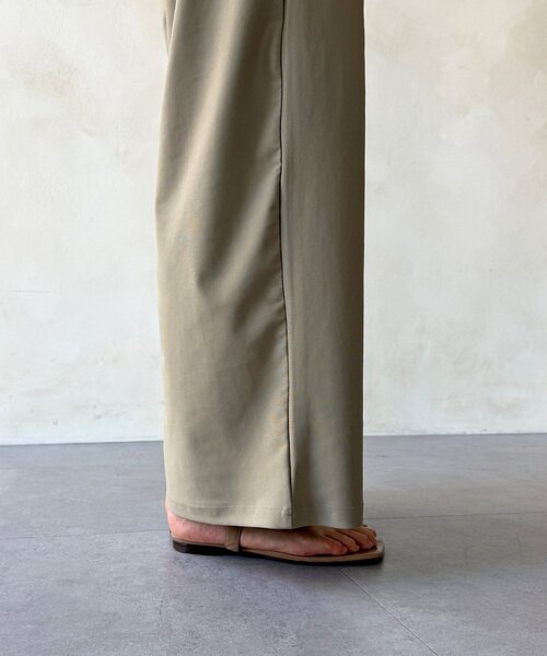 DouDou（ドゥドゥ）の「【WEB限定】6分袖スキッパーシャツ＋ワイドパンツ（セットアップ・レディース・モカ/ブラック・FREE）」の19枚目の写真