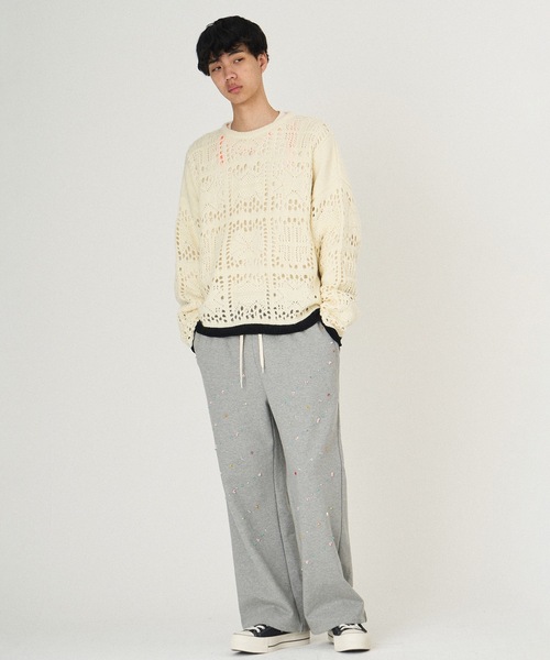 DISCOVERED（ディスカバード）の「MOHAIR LACE KNIT（ニット/セーター・メンズ・ブラック/ホワイト/ピンク・1/3）」の5枚目の写真