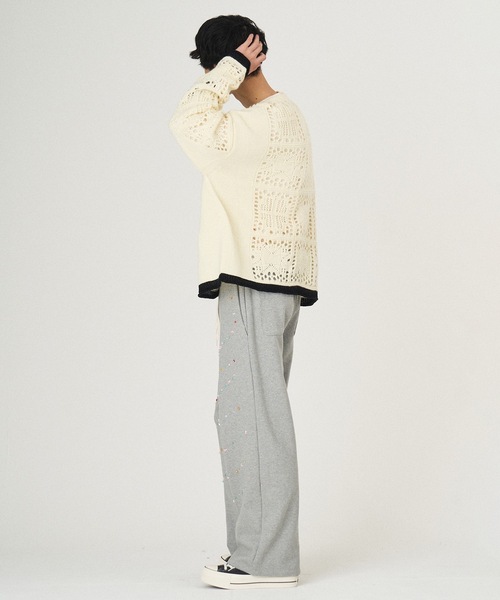 DISCOVERED（ディスカバード）の「MOHAIR LACE KNIT（ニット/セーター・メンズ・ブラック/ホワイト/ピンク・1/3）」の6枚目の写真