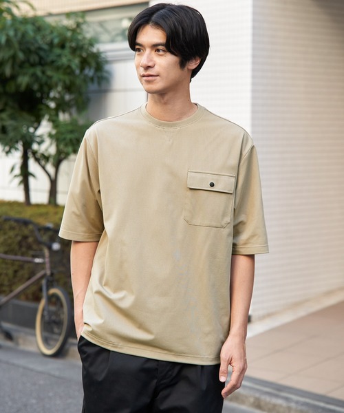 ikka（イッカ）の「【吸水速乾】冷感メッシュ5分袖アウターT（Tシャツ/カットソー・メンズ・グレー/ブラック/ベージュ/ネイビー・XL/L/M/S）」の4枚目の写真