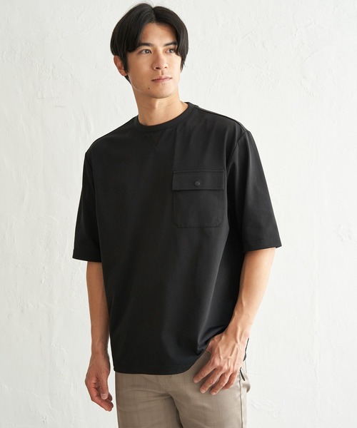 ikka（イッカ）の「【吸水速乾】冷感メッシュ5分袖アウターT（Tシャツ/カットソー・メンズ・グレー/ブラック/ベージュ/ネイビー・XL/L/M/S）」の2枚目の写真