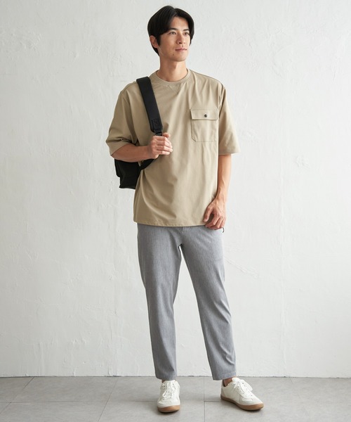 ikka（イッカ）の「【吸水速乾】冷感メッシュ5分袖アウターT（Tシャツ/カットソー・メンズ・グレー/ブラック/ベージュ/ネイビー・XL/L/M/S）」の19枚目の写真