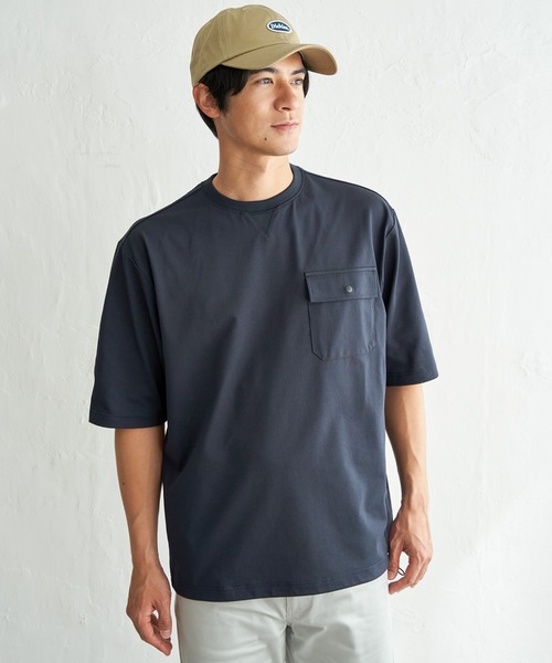 ikka（イッカ）の「【吸水速乾】冷感メッシュ5分袖アウターT（Tシャツ/カットソー・メンズ・グレー/ブラック/ベージュ/ネイビー・XL/L/M/S）」の21枚目の写真