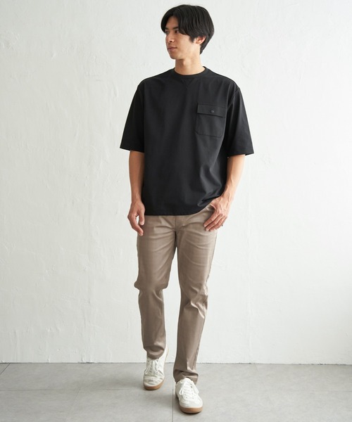 ikka（イッカ）の「【吸水速乾】冷感メッシュ5分袖アウターT（Tシャツ/カットソー・メンズ・グレー/ブラック/ベージュ/ネイビー・XL/L/M/S）」の5枚目の写真