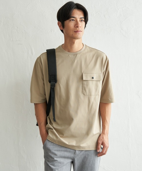 ikka（イッカ）の「【吸水速乾】冷感メッシュ5分袖アウターT（Tシャツ/カットソー・メンズ・グレー/ブラック/ベージュ/ネイビー・XL/L/M/S）」の17枚目の写真