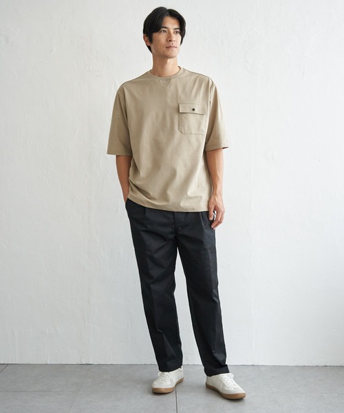 ikka（イッカ）の「【吸水速乾】冷感メッシュ5分袖アウターT（Tシャツ/カットソー・メンズ・グレー/ブラック/ベージュ/ネイビー・XL/L/M/S）」の14枚目の写真