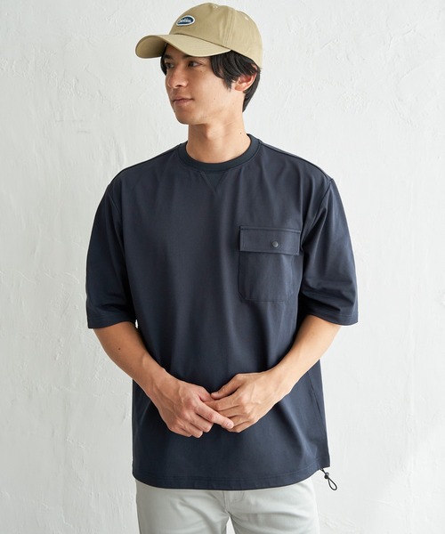 ikka（イッカ）の「【吸水速乾】冷感メッシュ5分袖アウターT（Tシャツ/カットソー・メンズ・グレー/ブラック/ベージュ/ネイビー・XL/L/M/S）」の20枚目の写真