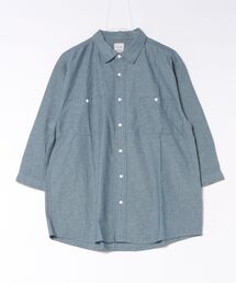 Right-on | 【PLUS ONE】シャンブレー七分袖シャツ(シャツ/ブラウス)