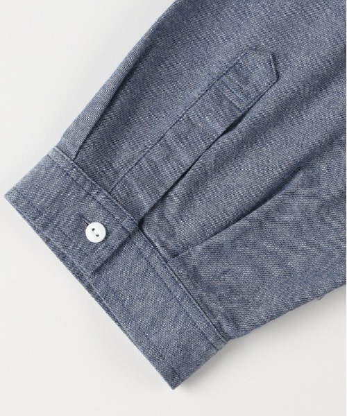 Right-on（ライトオン）の「【PLUS ONE】シャンブレー七分袖シャツ（シャツ/ブラウス・メンズ・ブラック/ライトインディゴブルー・M/L/XL/S）」の14枚目の写真