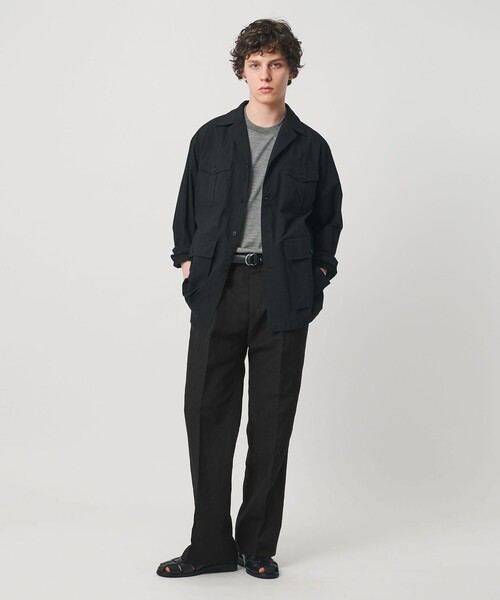 UNITED ARROWS（ユナイテッドアローズ）の「ウール/リネン トロピカル タンブラー ワイドストレート パンツ（その他パンツ・メンズ・ブラック/ブラウン系・L/S/M/XL）」の4枚目の写真
