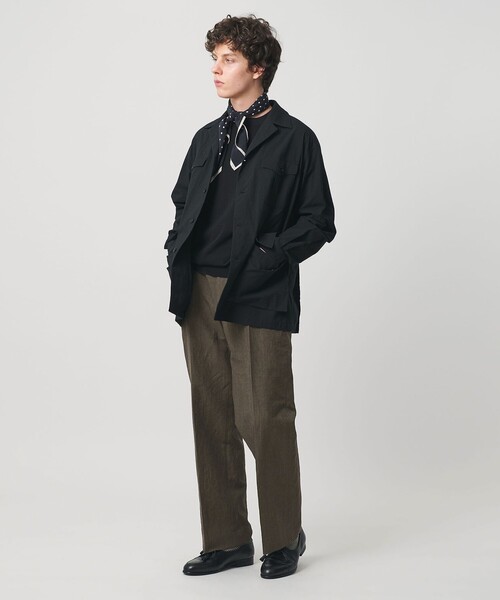 UNITED ARROWS（ユナイテッドアローズ）の「ウール/リネン トロピカル タンブラー ワイドストレート パンツ（その他パンツ・メンズ・ブラック/ブラウン系・L/S/M/XL）」の6枚目の写真