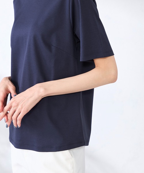GALLORIA(ギャローリア)の「【キレメクカットソー】UVカット・接触冷感 クルーネックTシャツ(Tシャツ/カットソー・レディース・ネイビー/ライトグレー/オフホワイト/ライトパープル・L/M/LL/S)」の15枚目の写真