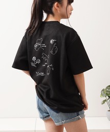 ガール&ネコ フェイクスエード ルーズTee / Girls & Cats Faux Suede Loose-Fit T-Shirt