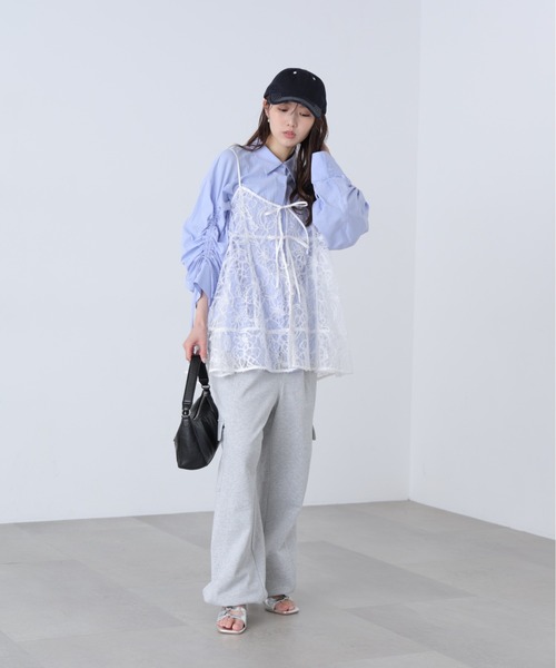 FREE'S MART（フリーズマート）の「◆レースキャミチュニック（キャミソール・レディース・ブラック/ホワイト・FREE）」の18枚目の写真