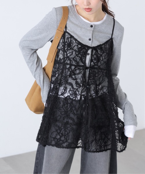 FREE'S MART（フリーズマート）の「◆レースキャミチュニック（キャミソール・レディース・ブラック/ホワイト・FREE）」の20枚目の写真