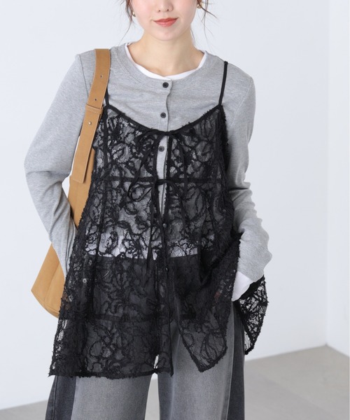 FREE'S MART（フリーズマート）の「◆レースキャミチュニック（キャミソール・レディース・ブラック/ホワイト・FREE）」の21枚目の写真