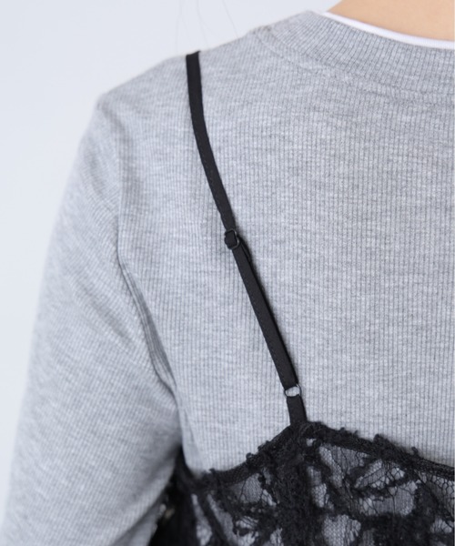 FREE'S MART（フリーズマート）の「◆レースキャミチュニック（キャミソール・レディース・ブラック/ホワイト・FREE）」の12枚目の写真