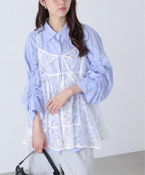 FREE'S MART（フリーズマート）の「◆レースキャミチュニック（キャミソール・レディース・ブラック/ホワイト・FREE）」の13枚目の写真