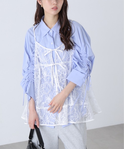 FREE'S MART（フリーズマート）の「◆レースキャミチュニック（キャミソール・レディース・ブラック/ホワイト・FREE）」の15枚目の写真