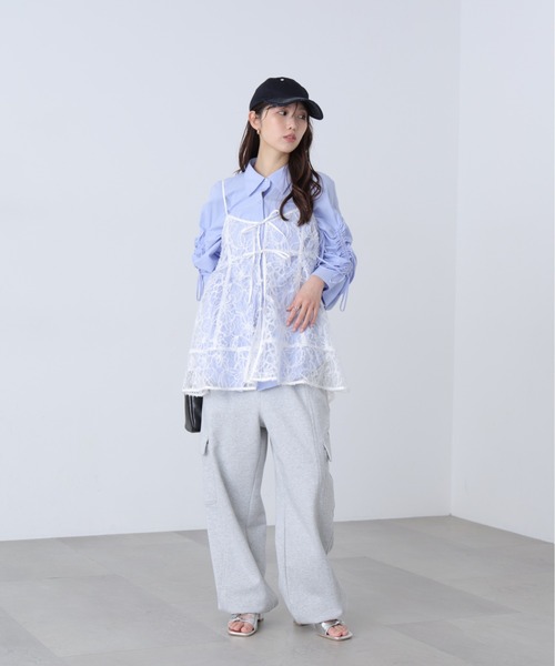 FREE'S MART（フリーズマート）の「◆レースキャミチュニック（キャミソール・レディース・ブラック/ホワイト・FREE）」の16枚目の写真