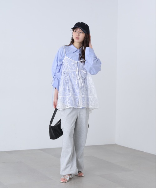 FREE'S MART（フリーズマート）の「◆レースキャミチュニック（キャミソール・レディース・ブラック/ホワイト・FREE）」の17枚目の写真