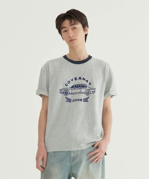 COVERNAT(カバーナット)の「SLUB VINTAGE CAR GRAPHIC T-SHIRT(Tシャツ/カットソー・メンズ・アイボリー/スカイブルー/杢グレー・SMALL/X-LARGE/LARGE/MEDIUM)」の7枚目の写真