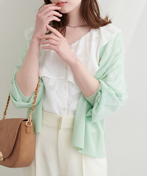 natural couture（ナチュラルクチュール）の「オパールフラワーシアーブラウス（シャツ/ブラウス・レディース・ブラック/ピンク/ラベンダー/ミント/オフホワイト・FREE）」の22枚目の写真