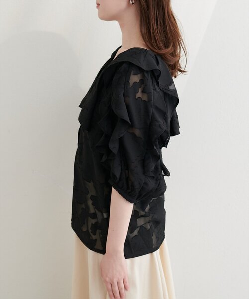 natural couture（ナチュラルクチュール）の「オパールフラワーシアーブラウス（シャツ/ブラウス・レディース・ブラック/ピンク/ラベンダー/ミント/オフホワイト・FREE）」の14枚目の写真