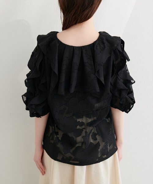 natural couture（ナチュラルクチュール）の「オパールフラワーシアーブラウス（シャツ/ブラウス・レディース・ブラック/ピンク/ラベンダー/ミント/オフホワイト・FREE）」の13枚目の写真