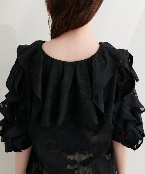 natural couture（ナチュラルクチュール）の「オパールフラワーシアーブラウス（シャツ/ブラウス・レディース・ブラック/ピンク/ラベンダー/ミント/オフホワイト・FREE）」の11枚目の写真
