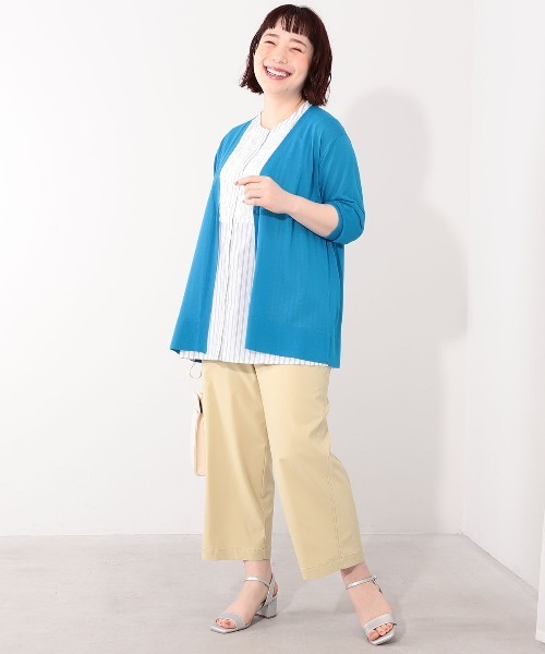MB mint breeze(エムビーミントブリーズ)の「【L~6L 大きいサイズ】【UVカット/接触冷感】Vネックニットカーディガン(カーディガン/ボレロ・レディース・ブラック/ブルー/グリーン・5L/4L/3L/LL/6L)」の5枚目の写真