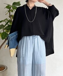 un dix cors | 麻ライクVネックスキッパーブラウス(シャツ/ブラウス)
