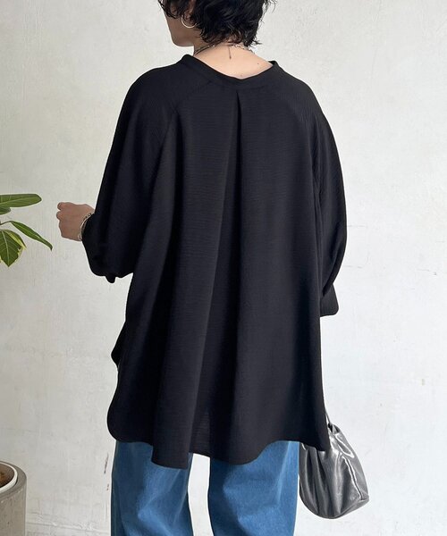 un dix cors(アンディコール)の「麻ライクVネックスキッパーブラウス(シャツ/ブラウス・レディース・ブラック/レッド/ホワイト系その他/イエロー・FREE)」の10枚目の写真