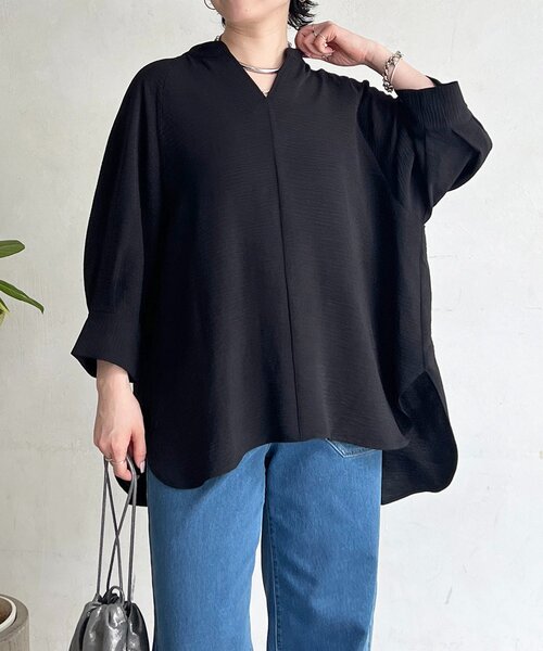 un dix cors(アンディコール)の「麻ライクVネックスキッパーブラウス(シャツ/ブラウス・レディース・ブラック/レッド/ホワイト系その他/イエロー・FREE)」の13枚目の写真
